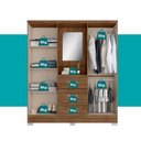 Ver imagem 4 de Guarda Roupa Casal com Espelho 4 Portas Roma Carraro Freijó C/ Off White