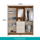 Ver imagem 3 de Guarda Roupa Casal com Espelho 4 Portas Roma Carraro Freijó C/ Off White