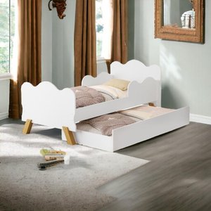 Cama Infantil Angel Branco com Auxiliar Cambel