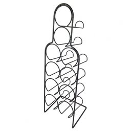 Suporte para 10 garrafas metal preto 19x28x55cm BTC - 1