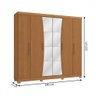 Guarda-roupa Casal 6 Portas 3 Gavetas 6 Prateleiras com Espelho Canela - Kappesberg - 4