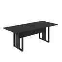 Ver imagem 2 de Mesa Reunião Industrial 200 cm X 90 cm para 8 Pessoas com 1 Caixa de Tomadas F5 Office Cor:Preto
