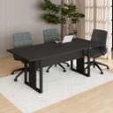 Ver imagem 1 de Mesa Reunião Industrial 200 cm X 90 cm para 8 Pessoas com 1 Caixa de Tomadas F5 Office Cor:Preto