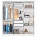 Ver imagem 3 de Guarda-Roupa Casal 6 Portas com Espelho Interno Giratório 180cm 100% MDF Milena