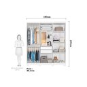 Ver imagem 5 de Guarda-Roupa Casal 6 Portas com Espelho Interno Giratório 180cm 100% MDF Milena