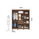 Ver imagem 5 de Guarda-Roupa Casal MDF 6 Portas 2 Gavetas Espelho Interno Giratório Milena Panan Móveis
