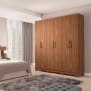 Ver imagem 1 de Guarda-Roupa Casal MDF 6 Portas 2 Gavetas Espelho Interno Giratório Milena Panan Móveis