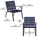 Ver imagem 4 de Kit 4 Cadeiras Corda Náutica e Mesa Tampo Ripado Varanda Alumínio Edícula