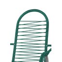 Ver imagem 3 de Cadeira de Alpendre Luxo Cordinha Fio Pvc Área Descanso Estrutura Aço Resistente Varanda Cor Verde