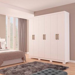 Guarda-Roupa Casal 6 Portas 2 Gavetas Internas 180cm 100% MDF Milena - 1