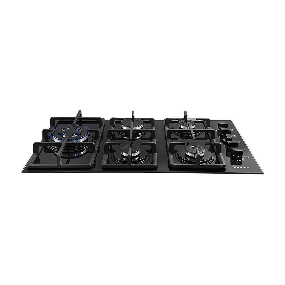 Cooktop Mesa 5 Bocas Vidro Gás Fg5335vp Suggar Preto Bivolt - 2