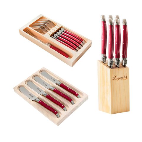 Conjunto de Talheres Luxo 16 Peças Original Laguiole La Tour Bordô
