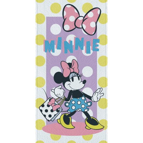 Toalha de Banho Infantil Minnie Lepper Felpuda de Algodão Disney para Menina 60x120cm Piscina