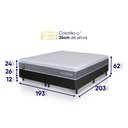 Ver imagem 2 de Conjunto Box Preto Luanda Cinza Espuma D28 King 193x203x62 - King House