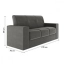 Ver imagem 4 de Sofá 2 e 3 Lugares 1050 Recife Veludo CInza Mamflex