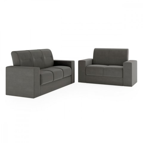 Sofá 2 e 3 Lugares 1050 Recife Veludo CInza Mamflex