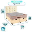 Ver imagem 2 de Cama Box Bau + Colchão Queen Ortobom Molas Ensacadas Airtech + Cabeceira Estofada