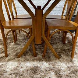 Conjunto Fixo 120x80 Mesa X com 4 Cadeiras Italia Madeira Maciça Tauari - 6