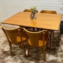 Ver imagem 2 de Conjunto Fixo 120x80 Mesa X com 4 Cadeiras Italia Madeira Maciça Tauari