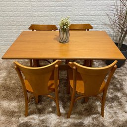 Conjunto Fixo 120x80 Mesa X com 4 Cadeiras Italia Madeira Maciça Tauari - 4