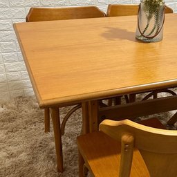 Conjunto Fixo 120x80 Mesa X com 4 Cadeiras Italia Madeira Maciça Tauari - 5