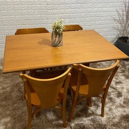 Conjunto Fixo 120x80 Mesa X com 4 Cadeiras Italia Madeira Maciça Tauari - 3