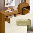 Ver imagem 4 de Aparador para Sala de Estar com 5 Gavetas Compacta Marrom/Freijó/Off White