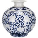 Ver imagem 1 de Vaso Decorativo Enfeite Redondo Bone China Home&co 17x16x16cm Azul