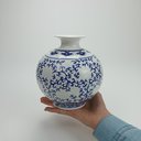 Ver imagem 4 de Vaso Decorativo Enfeite Redondo Bone China Home&co 17x16x16cm Azul