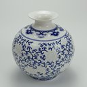Ver imagem 2 de Vaso Decorativo Enfeite Redondo Bone China Home&co 17x16x16cm Azul
