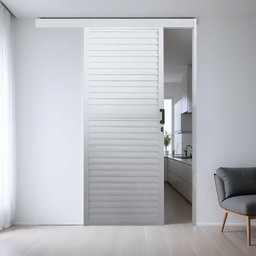 Porta de Alumínio de Correr Sobrepor 215x70cm Laminada Reversil Soft Plus MGM Abertura Esquerda - 1