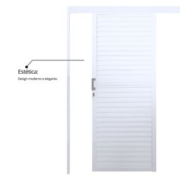 Porta de Alumínio de Correr Sobrepor 215x70cm Laminada Reversil Soft Plus MGM Abertura Esquerda - 4