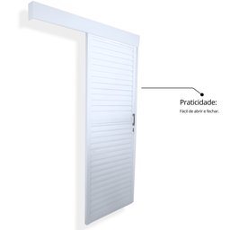 Porta de Alumínio de Correr Sobrepor 215x70cm Laminada Reversil Soft Plus MGM Abertura Esquerda - 3