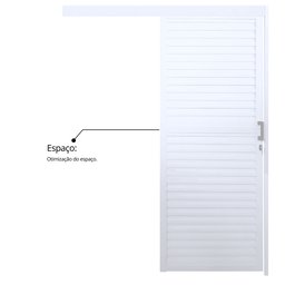Porta de Alumínio de Correr Sobrepor 215x70cm Laminada Reversil Soft Plus MGM Abertura Esquerda - 5