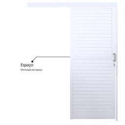 Porta de Alumínio de Correr Sobrepor 215x70cm Laminada Reversil Soft Plus MGM Abertura Esquerda Branco - 6
