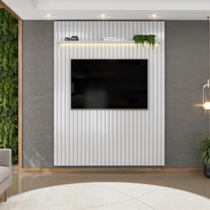 Painel para Tv até 65 Polegadas Ripado com Led Dj Móveis Trento 183 Bali