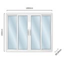 Ver imagem 2 de Janela de Alumínio de Correr 100x100cm 4 Folhas 2 Fixas com Vidro Liso Linha Solida MGM Branco