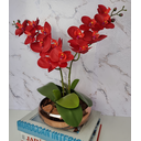 Ver imagem 3 de Arranjo Com 2 Orquídeas Vermelha Vaso Cobre 22cm