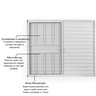 Janela de Alumínio Veneziana 100x100cm 3 Folhas 1 Fixa com Grade e Vidro Liso Soft Plus MGM Branco - 3