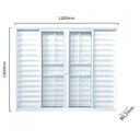 Ver imagem 2 de Janela de Alumínio Veneziana 100x120cm 3 Folhas 1 Fixa com Grade e Vidro Liso Soft Plus MGM Branco