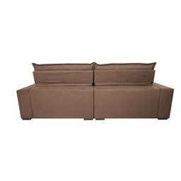 Sofá Retrátil e Reclinável 2,95m Molas Ensacadas Cama inBox Spazus com Bordado 3D Velusoft Castor - 6