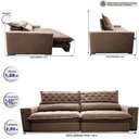 Ver imagem 3 de Sofá Retrátil e Reclinável 2,95m Molas Ensacadas Cama inBox Spazus com Bordado 3D Velusoft Castor