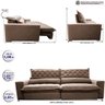 Sofá Retrátil e Reclinável 2,95m Molas Ensacadas Cama inBox Spazus com Bordado 3D Velusoft Castor - 3