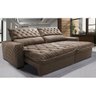 Sofá Retrátil e Reclinável 2,95m Molas Ensacadas Cama inBox Spazus com Bordado 3D Velusoft Castor - 2