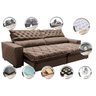 Sofá Retrátil e Reclinável 2,95m Molas Ensacadas Cama inBox Spazus com Bordado 3D Velusoft Castor - 4