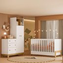 Ver imagem 4 de Berço Americano Mini Cama 4300 Fantasia e Guarda Roupa com Cômoda 4970 Q Encanto Slim Branco