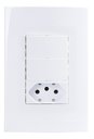 Ver imagem 1 de Linha Sleek Conjunto 4×2 Interruptor Duplo Paralelos + Tomada 10a 250v