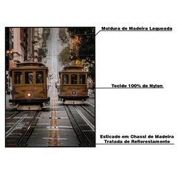 Quadro Decorativo 50x70 cm Bonde 050 com Moldura Laqueada Preto - Gran Belo - 3