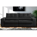 Ver imagem 1 de Sofá Retrátil e Reclinável 3 Lugares 2,30m com Molas Milão Suede Preto Mirra Decor