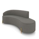 Ver imagem 1 de Sofá 4 Lugares Orgânico 220cm Pé Dourado Morgan Suede Grafite D03 - D’Rossi
